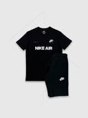 Nike Air Bold T-Shirt/Short Set Black/White/Black from StockUK