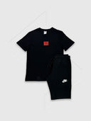 Nike Air Max Hologram T-Shirt/Short Set Black/Black from StockUK