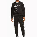 Nike Swoosh Air Crew Neck Tracksuit Black/White