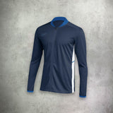 Nike Academy Drill Track Jacket in midnight blue, featuring a lightweight, moisture-wicking design for a sleek and athletic look.