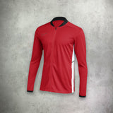 Nike Academy Drill Track Jacket in red, featuring a lightweight, moisture-wicking design for a sleek and athletic look.