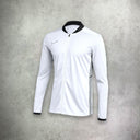 Nike Academy Drill Track Jacket in white, featuring a lightweight, moisture-wicking design for a sleek and athletic look.