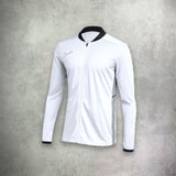 Nike Academy Drill Track Jacket in white, featuring a lightweight, moisture-wicking design for a sleek and athletic look.