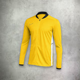 Nike Academy Drill Track Jacket in yellow, featuring a lightweight, streamlined design with moisture-wicking technology for performance and style.