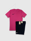 Nike Dri-Fit T-Shirt/Short Set Pink/Black from StockUK