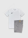 Nike Dri-Fit T-Shirt/Short Set White/Grey
