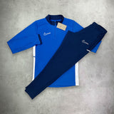 Nike Academy Drill Half Zip Top/Pant Tracksuit Set Royal Blue