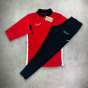 Nike Academy Drill Half Zip Top/Pant Tracksuit Set Red/Black