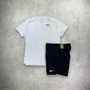 Nike Miler Short Sleeve Graphic Running Challenger T-shirt/Short Set White/Black