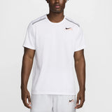 Nike Miler Short Sleeve Graphic Running Top White