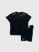 Nike Miler Short Sleeve Graphic T-shirt/Short Set Black from StockUK