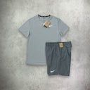 Nike Miler T-Shirt/ Shorts Set Grey from StockUK
