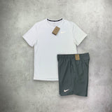 Nike Miler T-Shirt/Shorts Set White from StockUK