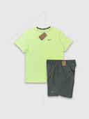 Nike Miler T-shirt/Short Set Volt/Black from StockUK