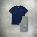 Nike Sportwear Club T-shirt/Short Set Navy/Grey
