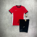 Nike Academy Shorts Sleeve T-Shirt/Short Set Red/Black