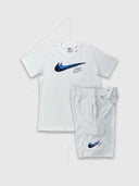 Nike Sportswear Standard Issue T-shirts/ Shorts Set White/Blue from StockUK
