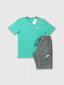 Nike Sportwear Club T-shirt/Short Set Mint/Grey from StockUK