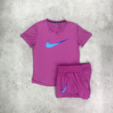 nike womens running matching set pink 
