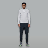 Altryn Tech Half Zip and Pant Cargo Tracksuit Set in grey and black, featuring a modern half-zip top and cargo pants for a stylish, performance-driven outfit.