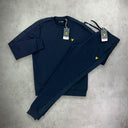 Lyle and Scott Sports Tape Fleece Tracksuit Set Dark Navy