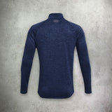 Under Armour Tech 2.0 Half Zip in navy blue, designed with moisture-wicking fabric and a streamlined fit for optimal comfort and performance.