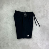 under armour black fleece shorts rival pockets drawstring 