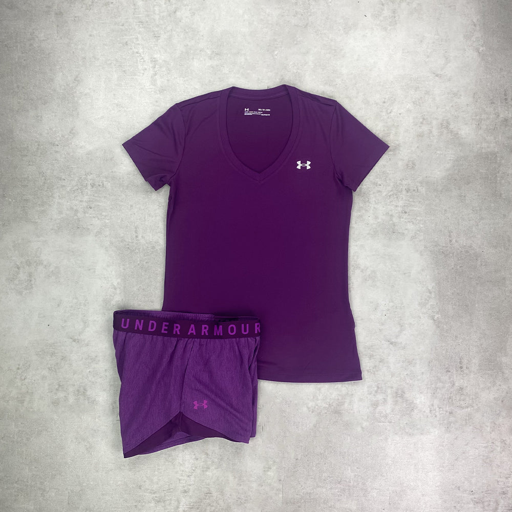 Under Armour T-Shirt/ Shorts Purple Set Women’s