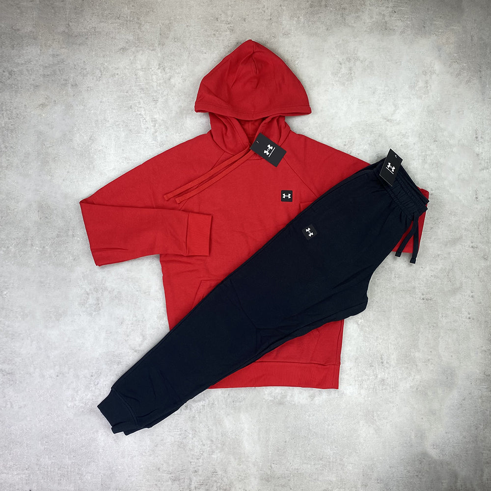 under armour tracksuit hoodie pants red and black 