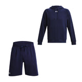 Under Armour Rival Fleece Hoodie/Short Set Navy
