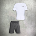 Under Armour Sportstyle T-Shirt/Short Set White/Grey