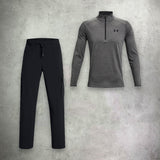 Under Armour Tech 2.0 Half Zip/Pant Set Carbon Heather/Black