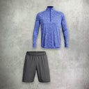 Under Armour Tech 2.0 Half Zip/Short Set Team Royal Blue/Grey