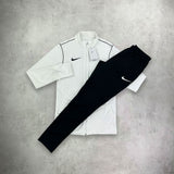 nike dri fit tracksuit white black 