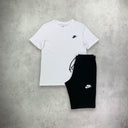 Nike Sportwear Club T-shirt/Short Set White/Black