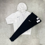 Nike Fleece Hoodie/ Pants Tracksuit Set White/ Black