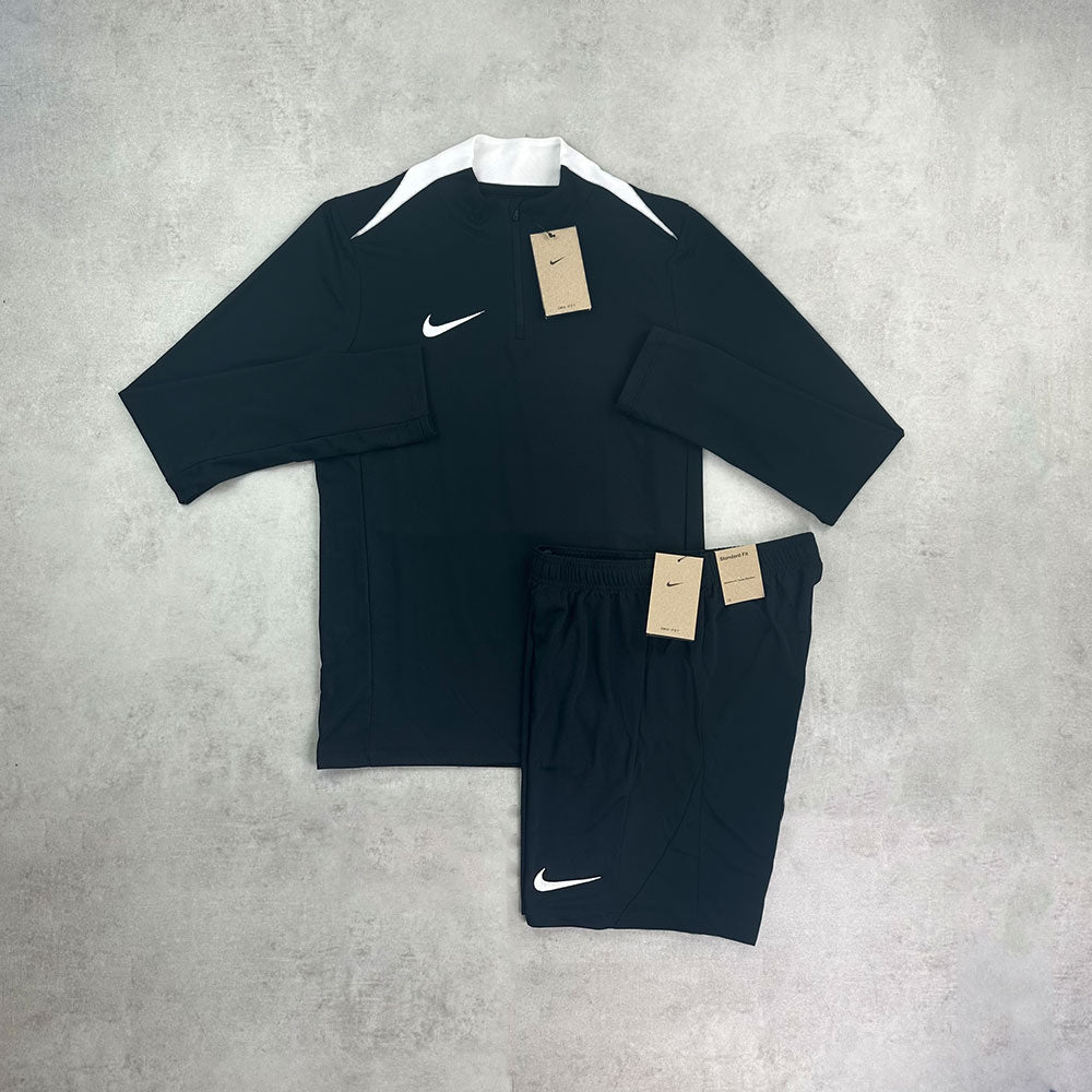 Nike Academy Pro Dri- Fit Half Zip/ Shorts Set Black