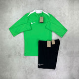 Nike Academy Pro Dri- Fit Half Zip/ Shorts Set Green/ Black