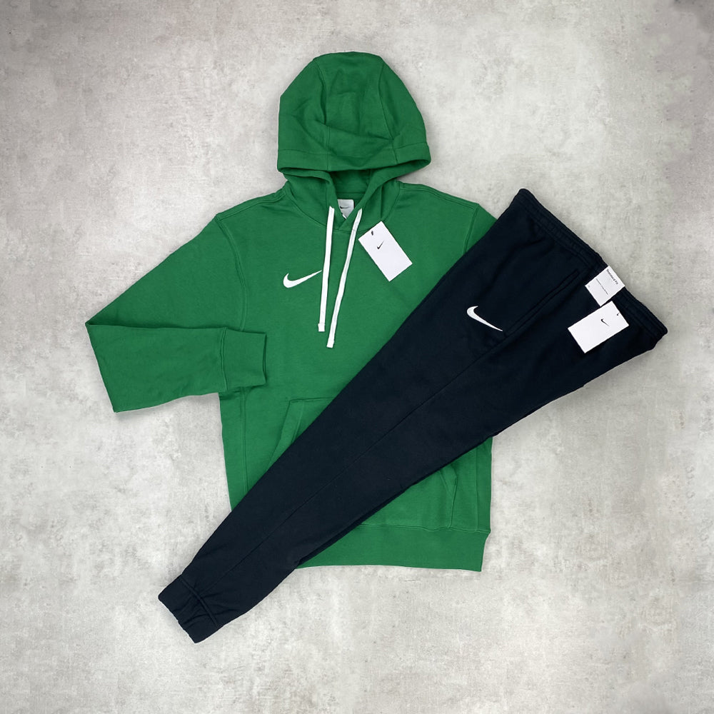 Nike Fleece Hoodie/ Pants Tracksuit Set Green/ Black