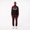 Lacoste Diamond Taffeta Tennis Tracksuit Set Bordeaux/Black/White