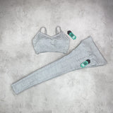TriDri Seamless Sports Bra/ Leggings Set Cool Grey Melange Women's
