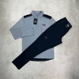 Under Armour Tech Zip/ Pants Tracksuit Set Grey/ Black