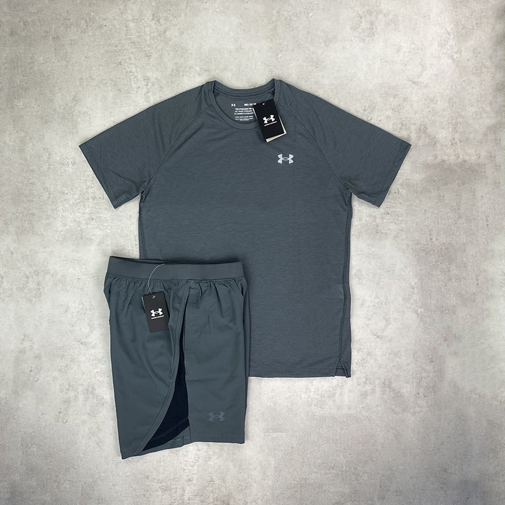 Under Armour Speed Stride T-shirt/ Shorts set Grey – StockUK