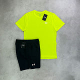 under armour streaker t-shirt shorts set volt black 