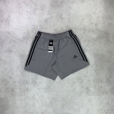 adidas running shorts grey and black pockets drawstring