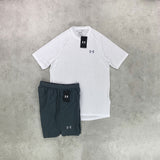 under armour t-shirts shorts set white grey 