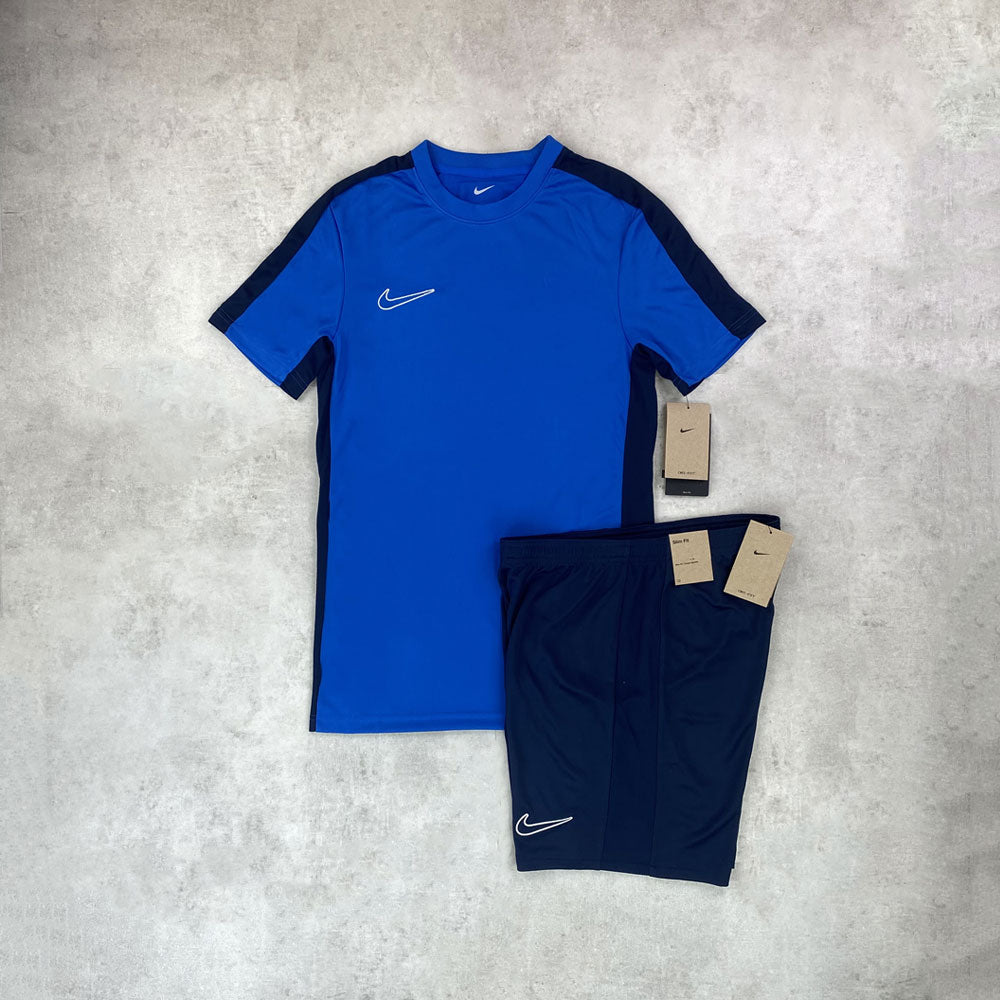 nike royal blue t-shirt and shorts set 