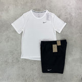 Nike T-Shirt and Shorts White/Black 