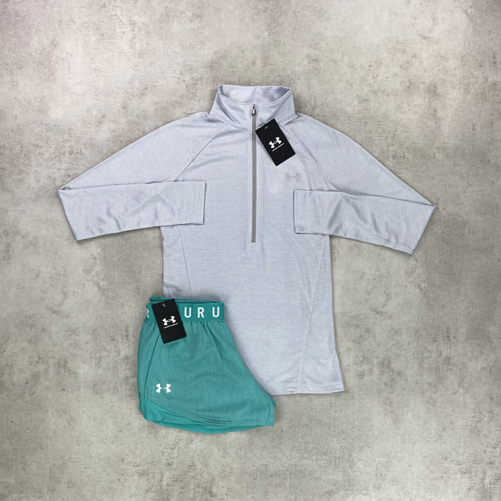 under armour half zip and shorts matching set womens 