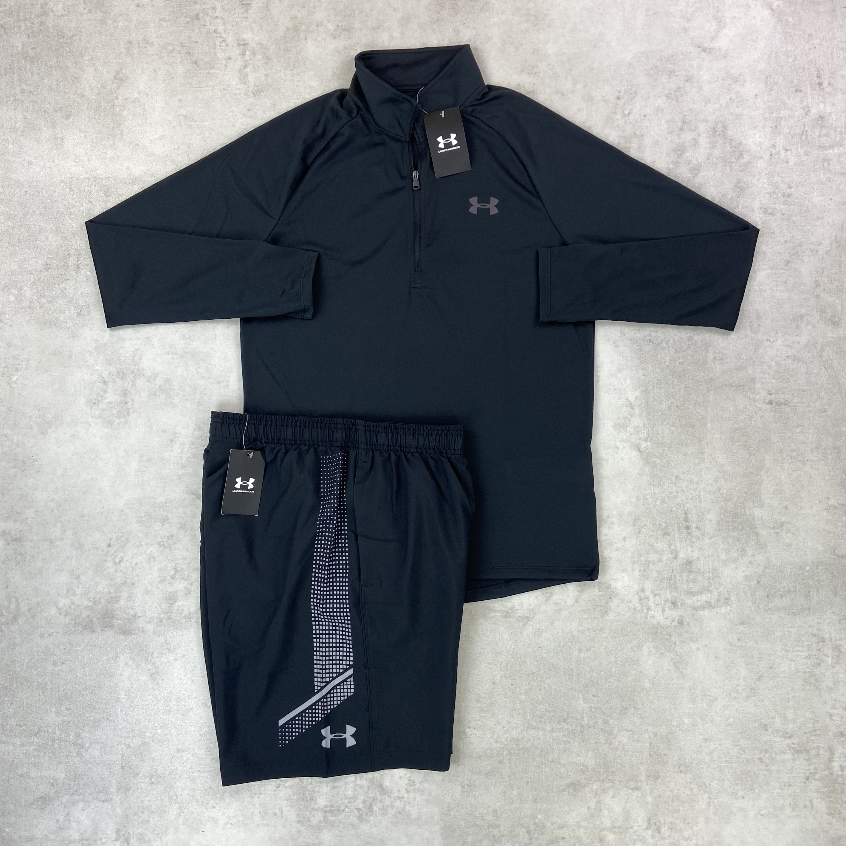 Hermano Lesionarse Artesano Under Armour Half Zip/ Shorts Set Black – StockUK